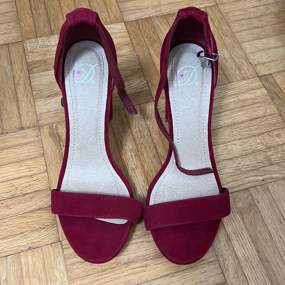 Red block heels